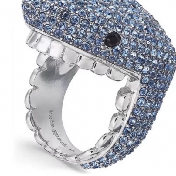 Sale price kate Spade blue crystal California shark Ring - Picture 3 of 8